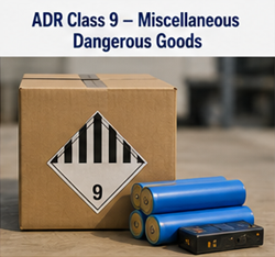 Lithium batteries and miscellaneous hazardous materials under ADR Class 9