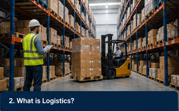 Warehouse logistics system workers managing goods storage and distribution