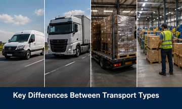 Comparison of express FTL LTL and groupage transport types with different vehicles and cargo sizes